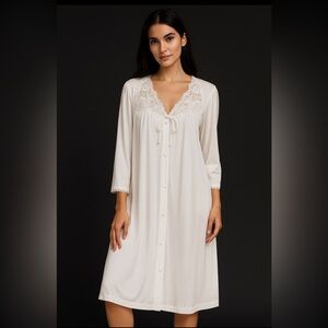 VTG 60’s JC Penney Collectibles Nylon Nightgown M Off White Chemise Sleep Dress